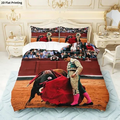 Juego De Fundas De Edredón Con Temática Taurina, Paquete De